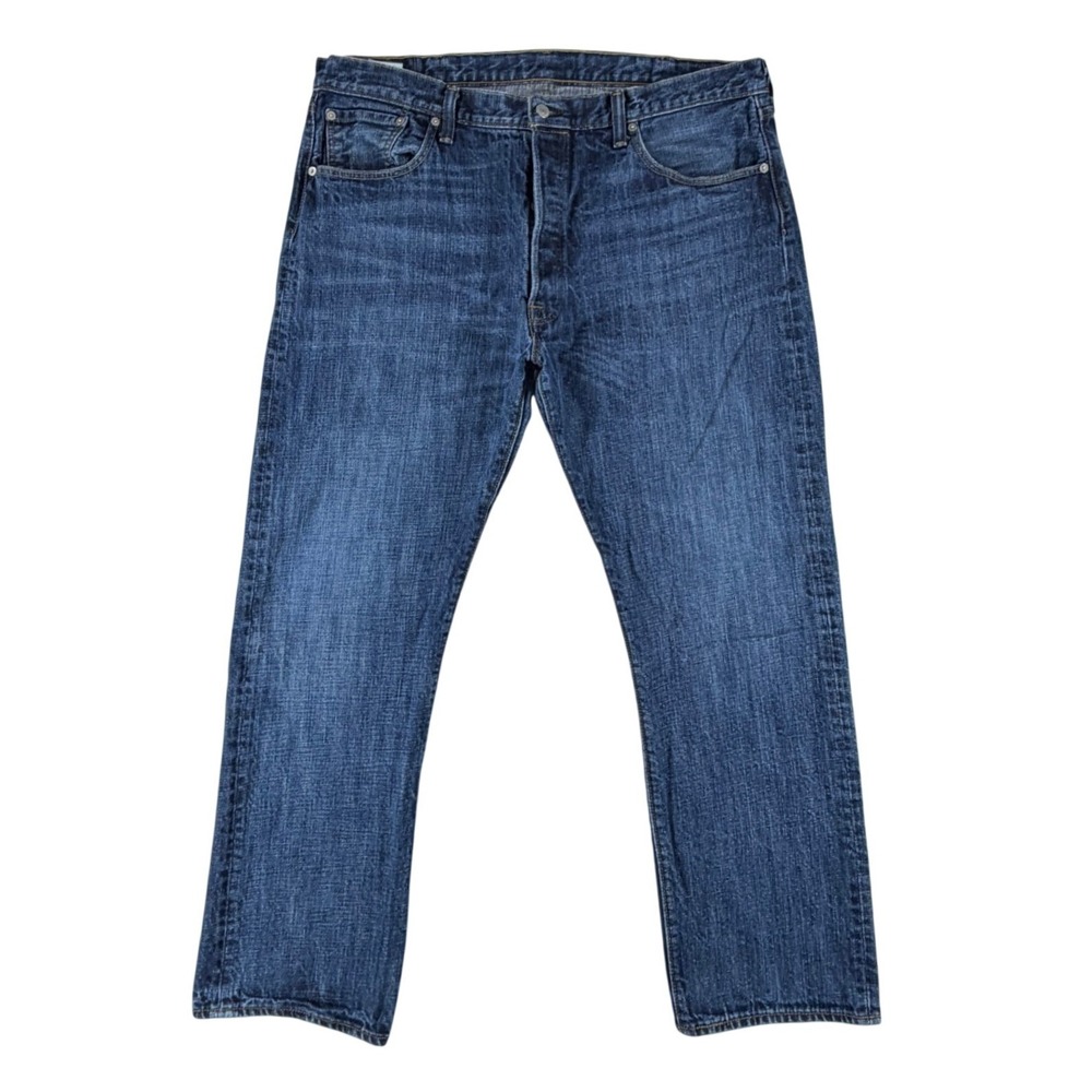 Levis 501 Original Fit Mens Blue Dark Wash Straight Leg Jeans Size 40x32
